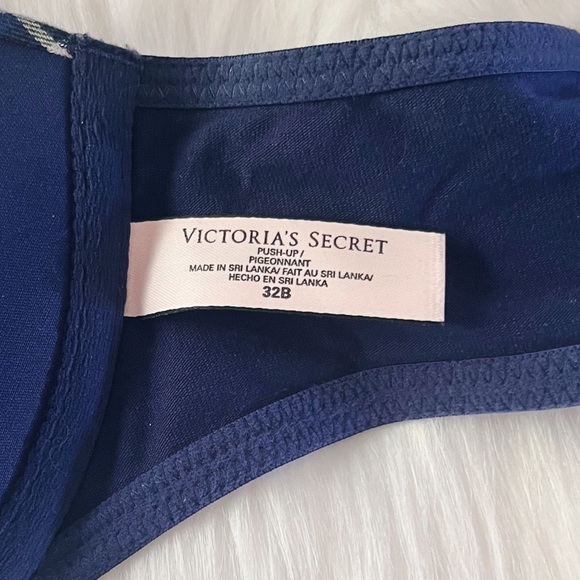 🪻3for12🪻 VS Plaid Cotton Front Close Push Up Bra 32B Blue - Picture 7 of 7